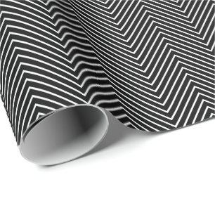 Regalo Papel de envolver de la línea Chevron - Blanco so
