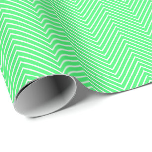 Regalo Papel de envolver de la línea Chevron - Blanco so