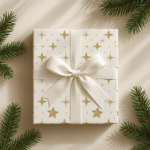 Regalo Papel de envolver de las estrellas doradas de los 