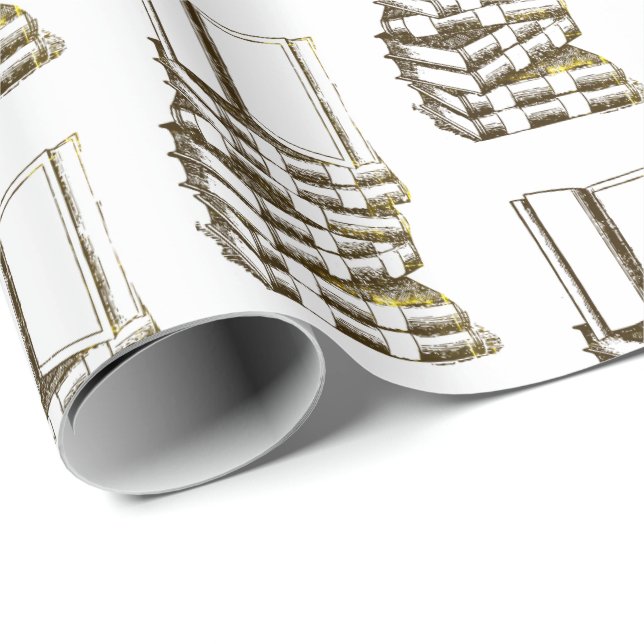 Regalo Papel de envolver de libros antiguos (Esquina del rollo)