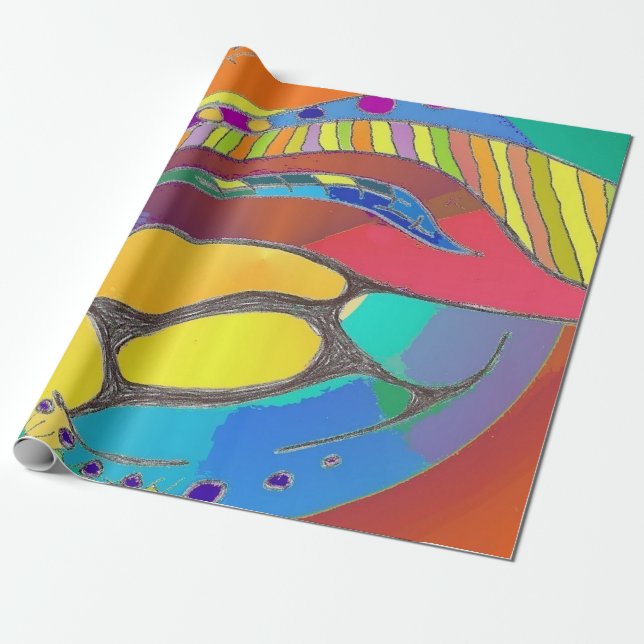 Regalo Papel de envolver de líneas de diseño orgánico aud (Desenrollado)