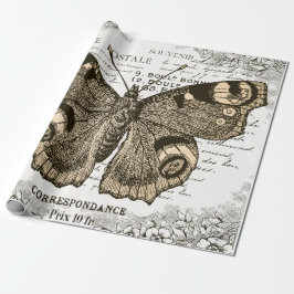 Regalo Papel de envolver de mariposas antiguas