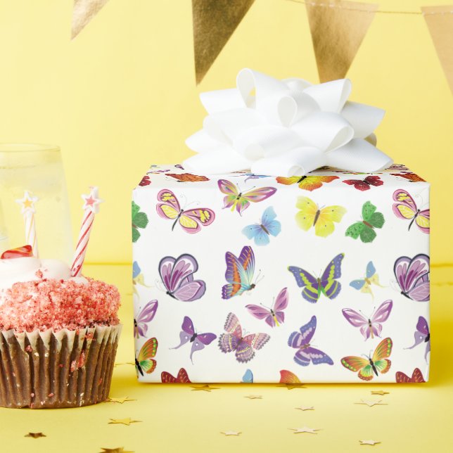 Regalo Papel de envolver de mariposas multicolor (Fiesta de cumpleaños )