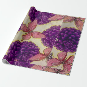 Regalo Papel de envolver de mariposas y flores por joyas