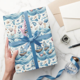 Regalo Papel de envolver de niño con temática marinera