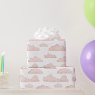 Regalo Papel de envolver de nubes de color de color coral