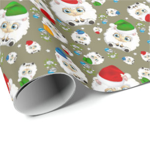 Regalo Papel de envolver de ovejas Chubby Cute Navidades