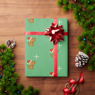 Regalo Papel de envolver de perro de Santa