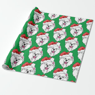 Regalo Papel de envolver de Santa Samoyed: mate, glossy&L