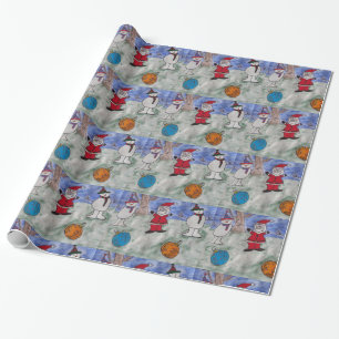 Regalo Papel de envolver de Santa y Snowmen