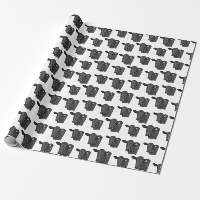 Regalo Papel de envolver de vacas simple (Desenrollado)