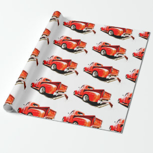 Regalo Papel de envolver de viejos camiones rojos