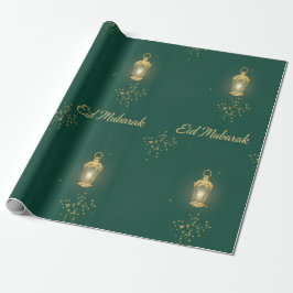 Regalo Papel de envolver Eid verde/oro