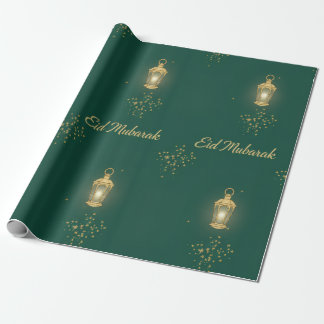 Regalo Papel de envolver Eid verde/oro