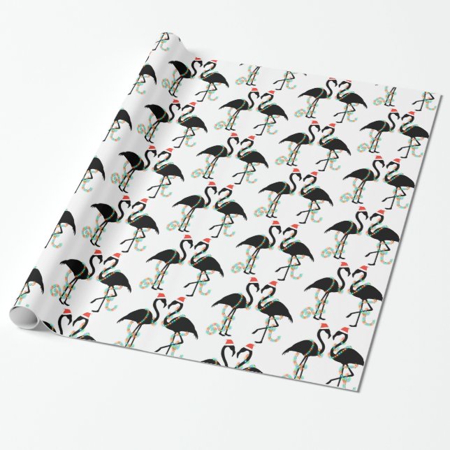 Regalo Papel de envolver flamingo para navidades (Desenrollado)