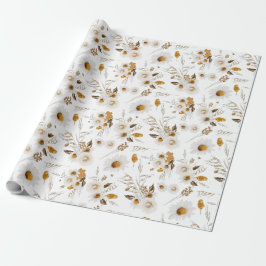 Regalo Papel de envolver floral botánico en hojas