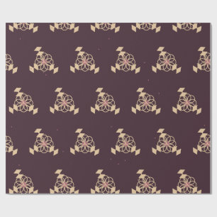 Regalo Papel de envolver floral botánico Oxblood