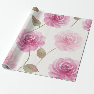 Regalo Papel de envolver floral con rosas rosadas