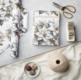 Regalo Papel de envolver floral de Navidad Poinsettia