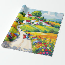 Regalo Papel de envolver floral estilo Naif