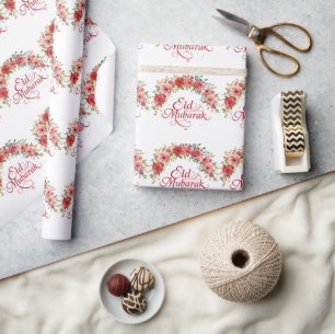 Regalo Papel de envolver floral feliz Eid Al-Fitr Mubarak
