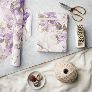 Regalo Papel de envolver floral lavanda Boho morado ele