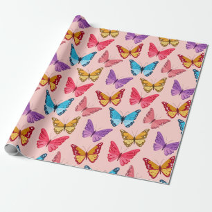 Regalo Papel de envolver floral/mariposas decorativas