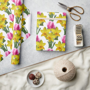 Regalo Papel de envolver floral narcisos amarillos