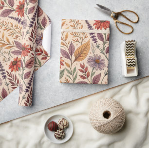 Regalo Papel de envolver floral otoñal Apothecary Moody