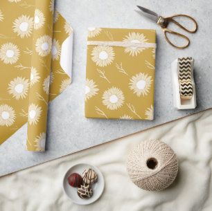 Regalo Papel de envolver flores de cabeza de girasol