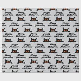 Regalo Papel de envolver gris con gatos negros para Hallo