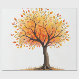 Regalo Papel de envolver hermoso árbol de otoño