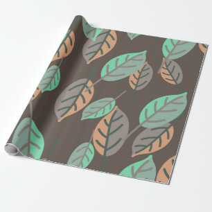 Regalo papel de envolver hojas de bosque