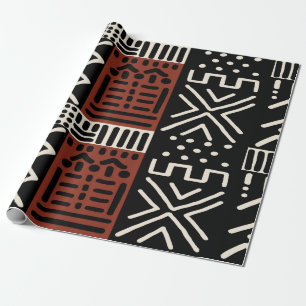 Regalo Papel de envolver inspirado en el trapo negro afri