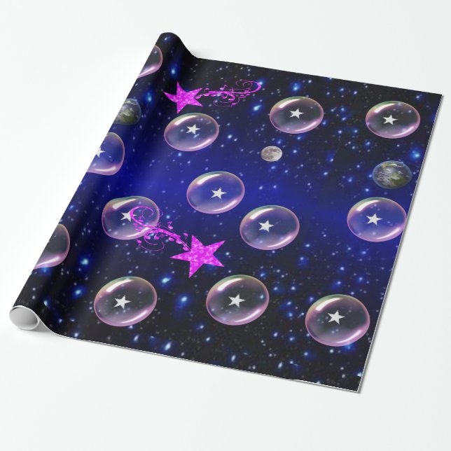 Regalo Papel de envolver la Luna de la Tierra (Desenrollado)
