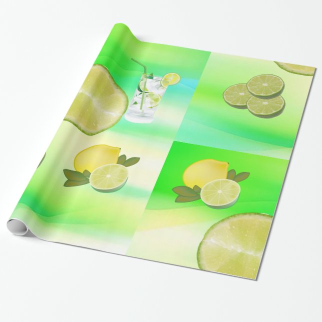 Regalo Papel de envolver lima (Desenrollado)