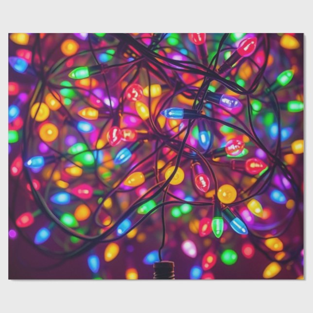 Regalo Papel de envolver luces de Navidad. (Superficie plana)