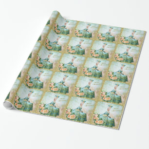 Regalo Papel de envolver Marie Antoinette Jardín Esmerald