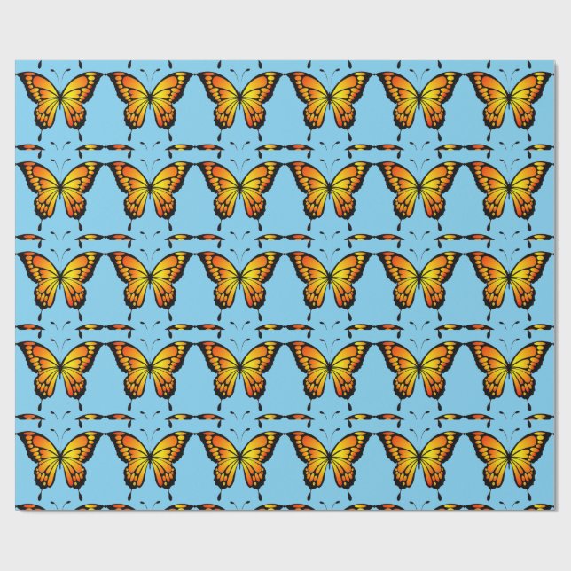 Regalo Papel de envolver mariposa monarca (Superficie plana)