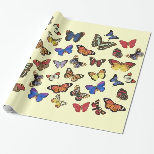 Regalo Papel de envolver mariposas (Desenrollado)