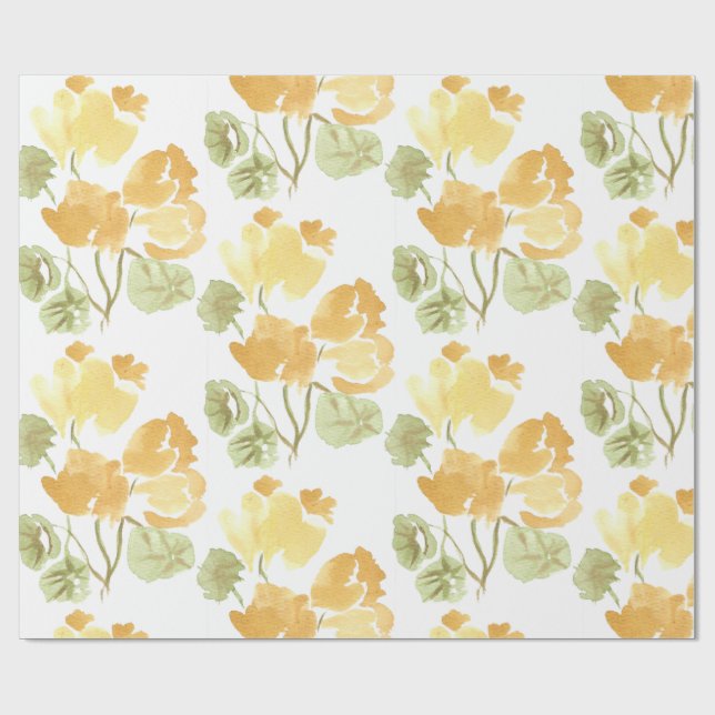 Regalo Papel de envolver mate flor amarilla (Superficie plana)