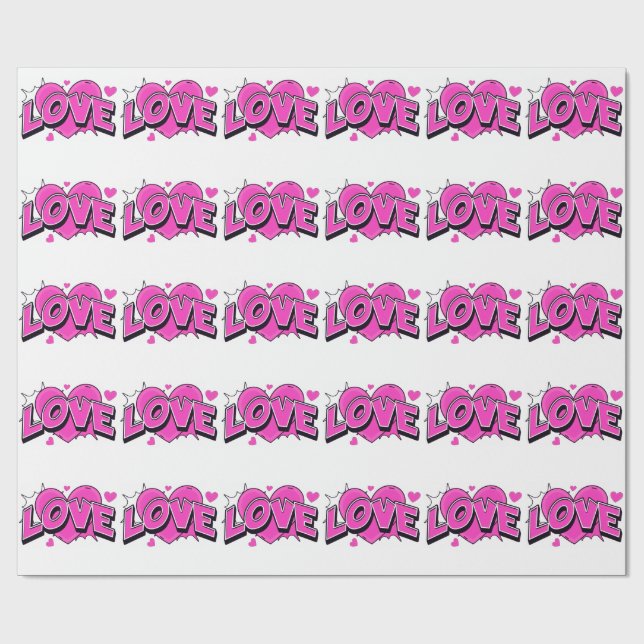 Regalo Papel de envolver mate LOVE (Superficie plana)