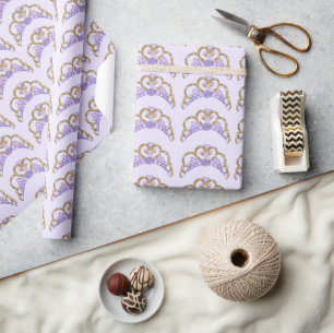 Regalo Papel de envolver morado y dorado