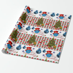Regalo Papel de envolver Navidad Bolas Azules