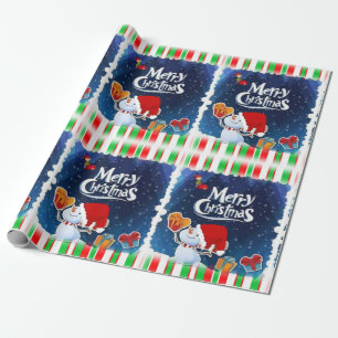 Regalo Papel de envolver Navidad muñeco de nieve elfo