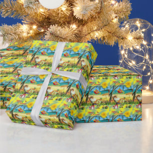 Regalo Papel de envolver Navidad verano Santa Claus de pl