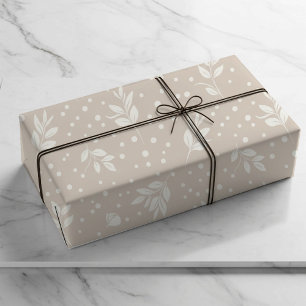 Regalo Papel de envolver perla blanco sobre beige suave
