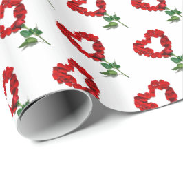 Regalo Papel de envolver pétalos de rosa del día de San V
