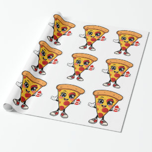 Regalo Papel de envolver pizza Kawaii lindo para cumpleañ