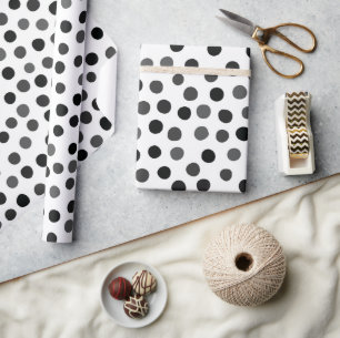 Regalo Papel de envolver puntos de polka gris